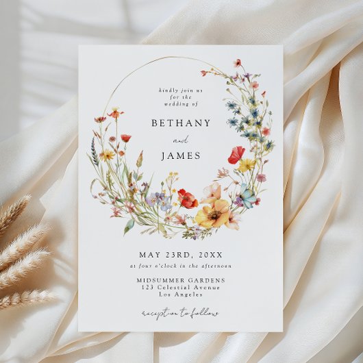 Whimsical Wildflower Wedding Invitation Einladung