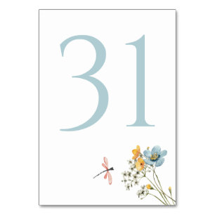 Whimsical Wildflower-Wiesen-Hochzeit  Tischnummer