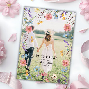 Whimsical Wildflowers Foto Garten Hochzeit Save The Date