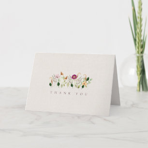 Whimsical Wildflowers Gartenhochzeit Dankeschön Ankündigung