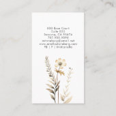 Whimsical Wildflowers Handwritten Script Visitenkarte (Rückseite)