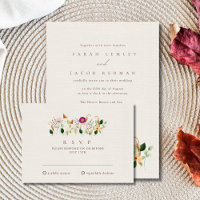 Whimsical Wildflowers Hochzeit-RSVP-Karte