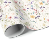 Whimsical Wildflowers Meadow Wedding  Geschenkpapier (Rolleneckpunkt)