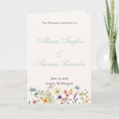 Whimsical Wildflowers Meadow Wedding  Programm (Vorderseite)