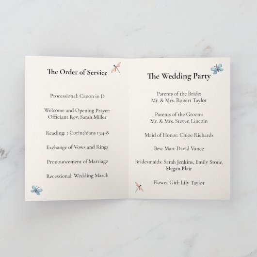 Whimsical Wildflowers Meadow Wedding  Programm (Innenseite)