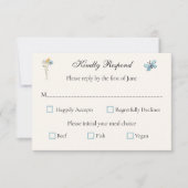 Whimsical Wildflowers Meadow Wedding  RSVP Karte (Vorderseite)