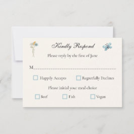 Whimsical Wildflowers Meadow Wedding  RSVP Karte