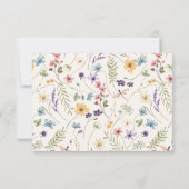 Whimsical Wildflowers Meadow Wedding RSVP Karte (Rückseite)