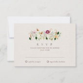 Whimsical Wildflowers Wedding RSVP Card Karte (Vorderseite)