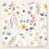 Whimsical Wildflowers Wiesenhochzeit  Rechteckiger Pappuntersetzer (Vorderseite)