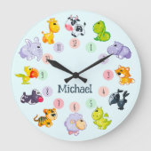 Whimsical Wildlife: Adorable Animal Friends Große Wanduhr (Vorderseite)