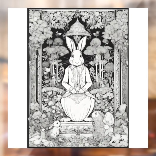 "Whimsical Window Wonderland: Kaninchenklatsche Fr Fensteraufkleber (Blatt 2)