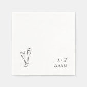 Whimsical Wine Brillen Maßgeschneiderte Initialen  Serviette (Vorderseite)