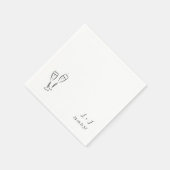 Whimsical Wine Brillen Maßgeschneiderte Initialen  Serviette (Ecke)