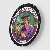 Whimsical Wine Enthusiast Graphic Große Wanduhr (Winkel)
