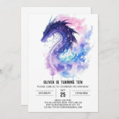 Whimsical Wings and Scales Geburtstag Einladung (Vorne/Hinten)