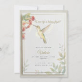 Whimsical Wings & Watercolor Wishes | Hummingbird Einladung (Vorderseite)