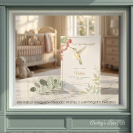 Whimsical Wings & Watercolor Wishes | Hummingbird  Einladung