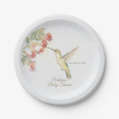 Whimsical Wings & Watercolor Wishes | Hummingbird  Pappteller (Vorderseite)