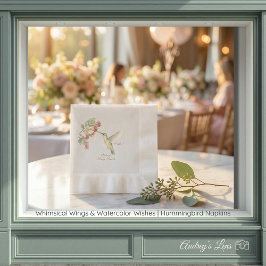 Whimsical Wings & Watercolor Wishes | Hummingbird  Serviette