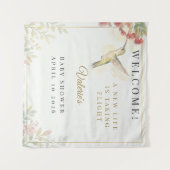 Whimsical Wings & Watercolor Wishes | Hummingbird  Wandteppich (Vorderseite (Horizontal))