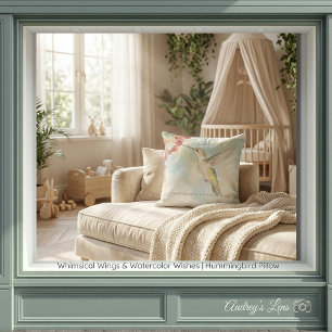 Whimsical Wings & Watercolor Wishes Kolibri Kissen
