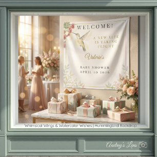 Whimsical Wings & Watercolor Wishes   Kolibri  Wandteppich