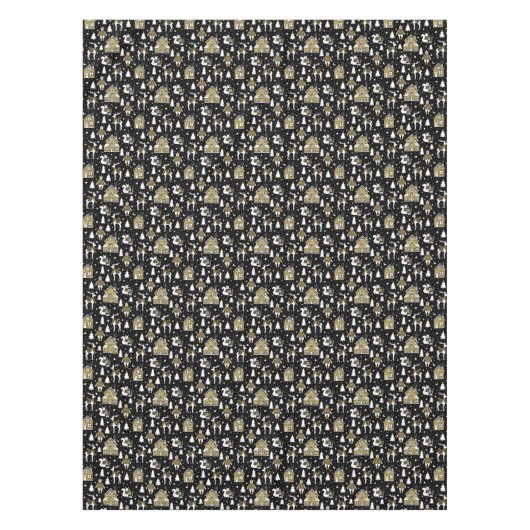 Whimsical Winter Animal Town Tischdecke (Vorderseite)