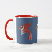 Whimsical winter bird with scarf tasse (Links)