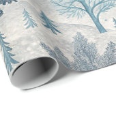 Whimsical Winter Castle Landschaft in Blue & Gray Geschenkpapier (Rolleneckpunkt)