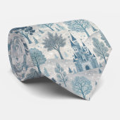 Whimsical Winter Castle Landschaft in Blue & Gray Krawatte (Gerollt)