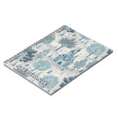 Whimsical Winter Castle Landschaft in Blue & Gray Notizblock (Linke Seite)