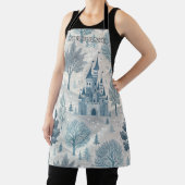 Whimsical Winter Castle Landschaft in Blue & Gray Schürze (InSitu)