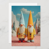 Whimsical Winter Christmas Gnome Pair Feiertagskarte (Vorne/Hinten)