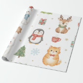 Whimsical Winter Critters Christmas Wrapping Paper Geschenkpapier (Ungerollt)