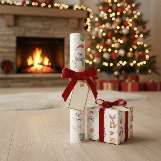 Whimsical Winter Critters Christmas Wrapping Paper Geschenkpapier