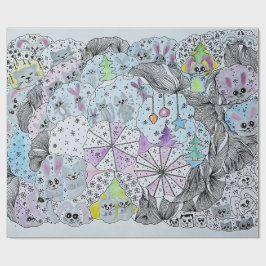 "Whimsical Winter Forest" Artistic Hand-Drawn Gift Geschenkpapier