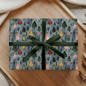 Whimsical Winter Forest Christmas Tree Pattern Geschenkpapier