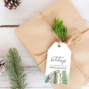 Whimsical Winter Grüne Foliage Personalisiert Geschenkanhänger
