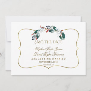 Whimsical Winter Holy Berries Kreath Save the Date
