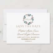 Whimsical Winter Holy Berries Kreath Save the Date (Rückseite)