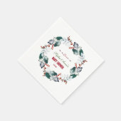 Whimsical Winter Holy Berries Wreath Baby Dusche Serviette (Ecke)