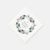 Whimsical Winter Holy Berries Wreath Wedding Serviette (Ecke)