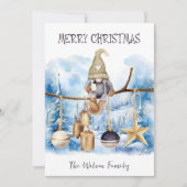 Whimsical Winter Lady Gnome Frohe Weihnachten (Vorderseite)