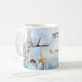 Whimsical Winter Lady Gnome Frohe Weihnachten Kaffeetasse (Vorderseite Links)