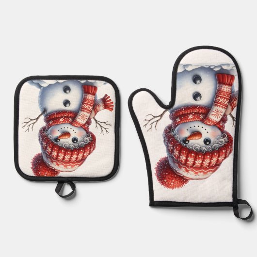 Whimsical Winter Ofenhandschuh & Topflappen-Set (Vorderseite)
