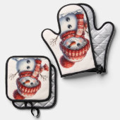 Whimsical Winter Ofenhandschuh & Topflappen-Set (Vorderseite/Rückseite)