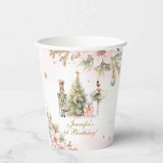 Whimsical Winter Onederland der Nutcracker Pappbecher (Vorderseite)