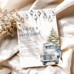 Whimsical Winter Onederland Erste Geburtstagsparty Einladung