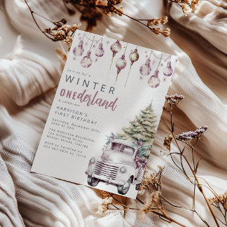 Whimsical Winter Onederland Erste Geburtstagsparty Einladung